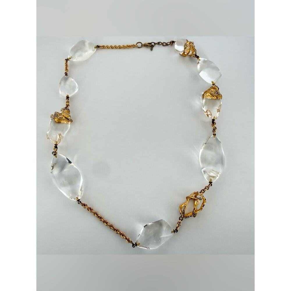 Alexis Bittar Liquid Vine necklace gold-tone metal, lucite, and crystals